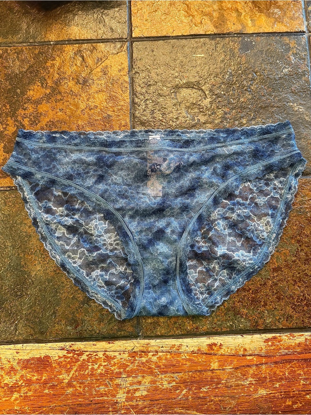 Victoria's Secret Blue Lace Bikini Panties